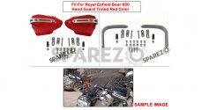 Fit For Royal Enfield Bear 650 Tinted Red Color Hand Guard Kit - SPAREZO